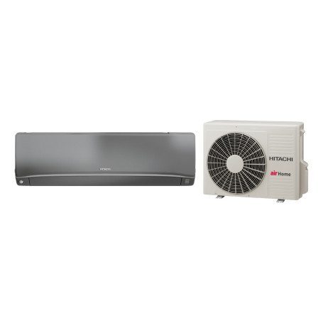 Climatiseur Mural Réversible HITACHI AirHome 800 3,5 kW Gris Magnum - Xtrem Heating R32 Wi-Fi (RAK-XJ35RHBEG / RAC-XJ35WHBE)
