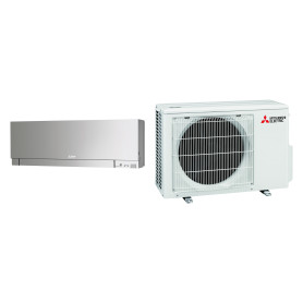 Climatiseur Mural Réversible MITSUBISHI Electric Design EF 2,5 kW Argent - Mono-split R32 Wi-Fi (MSZ-EF25VGKS / MUZ-EF25VG)