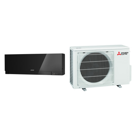 Climatiseur Mural Réversible MITSUBISHI Electric Design EF 2,5 kW Noir - Mono-split R32 Wi-Fi (MSZ-EF25VGKB / MUZ-EF25VG)