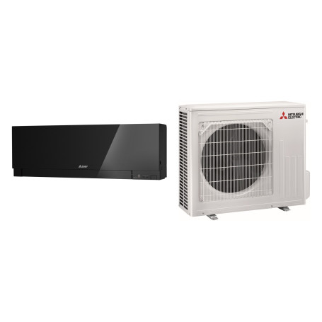 Climatiseur Mural Réversible MITSUBISHI Electric Design EF 5,0 kW Noir - Mono-split R32 Wi-Fi (MSZ-EF50VGKB / MUZ-EF50VG)