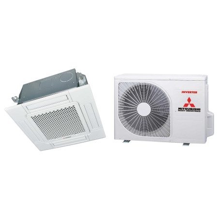 Climatiseur Cassette Réversible MITSUBISHI HEAVY FDTC 60 x 60 2,5 kW - R32, panneau et commande inclus (FDTC25VH1 / SRC25ZS-W2)