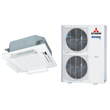 Climatiseur Cassette Réversible MITSUBISHI HEAVY FDT Hyper Inverter 10 kW - R32, pack complet (FDT100VH / FDC100VNX-W)