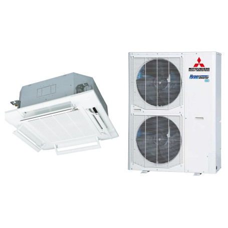 Climatiseur Cassette Réversible MITSUBISHI HEAVY FDT Hyper Inverter 10 kW Triphasé - R32, pack complet (FDT100VH / FDC100VSX-W)