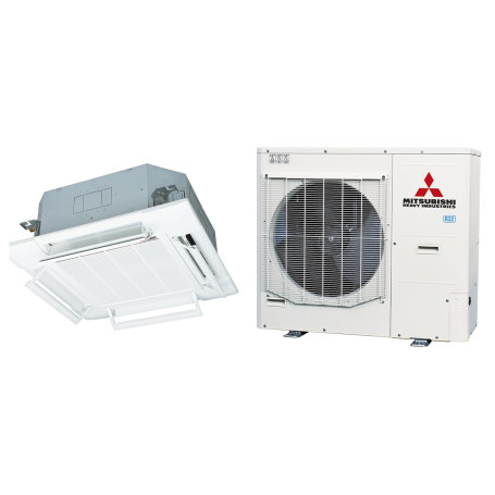 Climatiseur Cassette Réversible MITSUBISHI HEAVY FDT Micro Inverter 13,6 kW - R32, pack complet (FDT140VH / FDC140VNA-W)