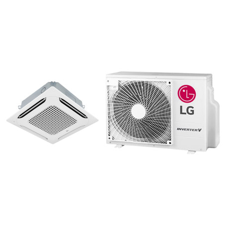Climatiseur Cassette Réversible LG Standard Inverter 60 x 60 3,4 kW - R32, panneau inclus (CT12F.NR0 / UUA1.UL0)