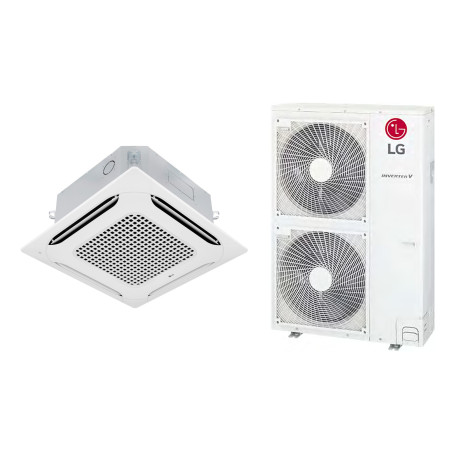Climatiseur Cassette Réversible LG Standard Inverter 90 x 90 9,5 kW Triphasé - R32, panneau inclus (UT36F.NA0 / UUD3.U30)