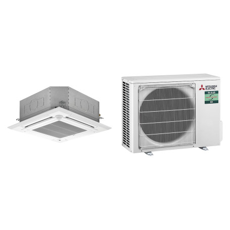 Climatiseur Cassette Réversible MITSUBISHI ELECTRIC PLA-M Power Inverter 5 kW - R32, pack complet (PLA-M50EA / PUZ-ZM50VKA)