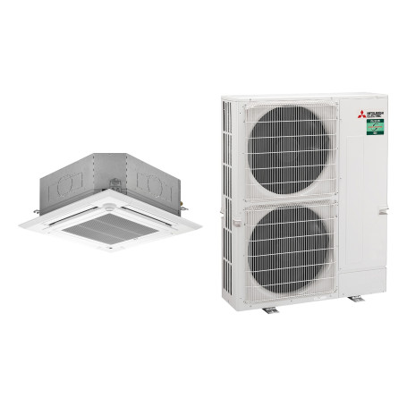 Climatiseur Cassette Réversible MITSUBISHI ELECTRIC PLA-M Power Inverter 12,5 kW - R32, pack complet (PLA-M125EA / PUZ-ZM125VKA)