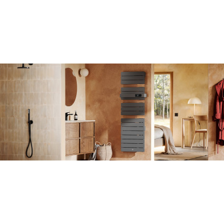 Sèche-serviettes THERMOR Allure 4 étroit mât à droite 500 W - Cadre ouvert, connecté Wi-Fi