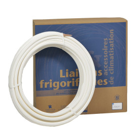 Couronne cuivre 08mm 1/4-3/8 isolé PE extrudé Bls1d0(M1) blanc 20m