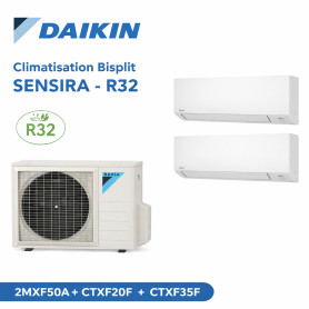 Daikin Climatisation Bi-splits - SENSIRA - R32 - 2MXF50A + CTXF20F + CTXF35F