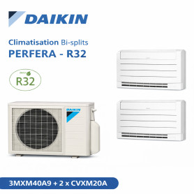 Daikin Climatisation Bi-splits - PERFERA - R32 - 2MXM40A9 + 2 x CVXM20A