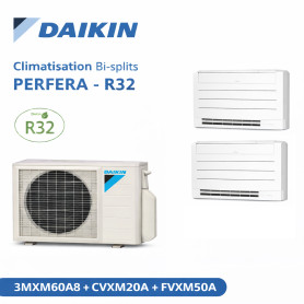 Daikin Climatisation Bi-splits - PERFERA - R32 - 2MXM68A8 + CVXM20A + FVXM50A