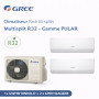 GREE Climatiseur Pack Bi-splits Multisplit R32 - Gamme PULAR - 1x GWHD18NK6LO + 2 x GWH12AGXB