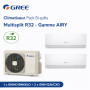 GREE Climatiseur Pack Bi-splits Multisplit R32 - Gamme AIRY - 1x GWHD18NK6LO + 2 x GWH12AVCXD