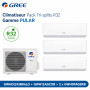GREE Climatiseur Pack Tri-splits R32 - Gamme PULAR - GWHD(24)NK6LO + GWH12AGCXB + 2 x GWH09AGBXB