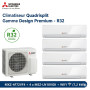 Mitsubishi Climatiseur Quadrisplit - Gamme Design Premium - R32 - MXZ-4F72VF4 + 4 x MSZ-LN18VGK + WIFI (7,2 kW)