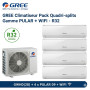 GREE Climatiseur Pack Quadri-splits R32 - Gamme PULAR + WIFI - GWHD(28) + 4 x PULAR 09
