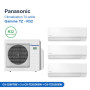 Panasonic Climatisation Tri-splits - Gamme TZ - R32 - CU-3Z68TBE + 2 x CS-TZ25ZKEW + CS-TZ35ZKEW