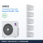 GREE Climatisation Penta-splits - Gamme PULAR - R32 - GWHD(42)NK6OO + GWH12AGCXB + 4 x GWH09AGBXB