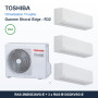 Pack Climatisation Tri-split TOSHIBA Shorai Edge 3 pièces - 3M26 + 3 x 3,5 kW R32 Wi-Fi