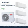 Pack Climatisation Tri-split TOSHIBA Shorai Edge 3 pièces - 3M26 + 4,6 kW + 2 x 2,5 kW R32 Wi-Fi