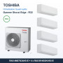 Pack Climatisation Quadri-split TOSHIBA Shorai Edge 4 pièces - 4M27 + 4 x 2,5 kW R32 Wi-Fi