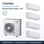 Pack Climatisation Quadri-split TOSHIBA Shorai Edge 4 pièces - 4M27 + 2 x 3,5 kW + 2 x 2,5 kW R32 Wi-Fi