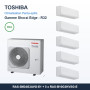 Pack Climatisation Penta-split TOSHIBA Shorai Edge 5 pièces - 5M34 + 5 x 2,5 kW R32 Wi-Fi