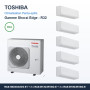 Pack Climatisation Penta-split TOSHIBA Shorai Edge 5 pièces - 5M34 + 2 x 3,5 kW + 3 x 2,5 kW R32 Wi-Fi
