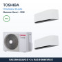 Pack Climatisation Bi-split TOSHIBA Haori 2 pièces - 2M14 + 2 x 2,5 kW R32 Wi-Fi