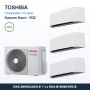 Pack Climatisation Tri-split TOSHIBA Haori 3 pièces - 3M18 + 3 x 2,5 kW R32 Wi-Fi