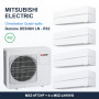 Pack Climatisation Quadri-split MITSUBISHI Electric Design LN 4 pièces - MXZ-4F72VF + 4 x 1,8 kW R32 Wi-Fi
