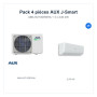 Pack Climatisation Quadri-split AUX J-Smart 4 pièces - AM4-H27/4DR3HA + 4 x 2,64 kW R32 Wi-Fi