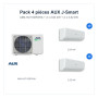 Pack Climatisation Quadri-split AUX J-Smart 4 pièces - AM4-H27/4DR3HA + 2 x 2,64 kW + 2 x 3,52 kW R32 Wi-Fi