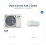 Pack Climatisation Penta-split AUX J-Smart 5 pièces - AM5-H42/4DR3 + 5 x 2,64 kW R32 Wi-Fi