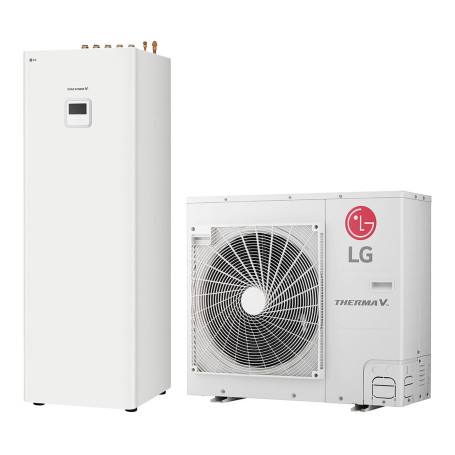 Pompe à chaleur air-eau LG Therma V 5,5 kW - Tout-en-un R32, 65 °C (HN0913T.NK0 / HU051MR.U44)