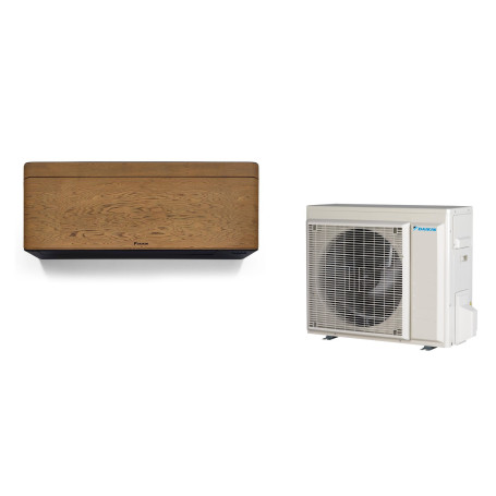 Climatiseur Mural Réversible DAIKIN Stylish 4,2 kW Effet Bois Foncé - Mono-split R32 Wi-Fi (FTXA42DY / RXA42B8)
