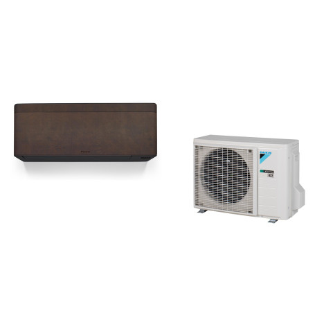 Climatiseur Mural Réversible DAIKIN Stylish 2,0 kW Effet Cuir Marron Foncé - Mono-split R32 Wi-Fi (FTXA20DL / RXA20A8)