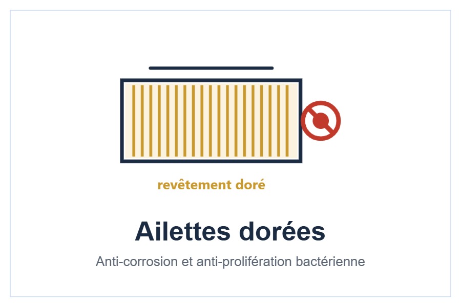 Ailettes dorées et ioniseur des unités AUX J-Smart