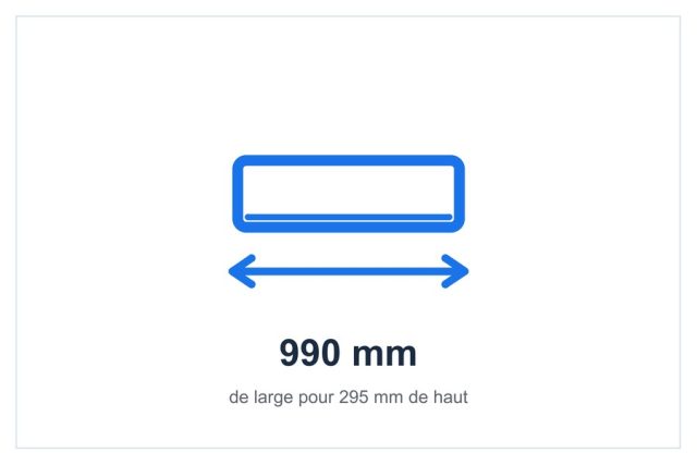 Largeur de 990 mm du Daikin Sensira 6,0 kW