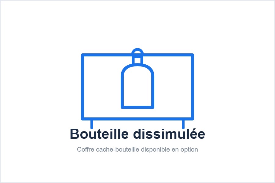 Coffre cache-bouteille pour table de feu au gaz
