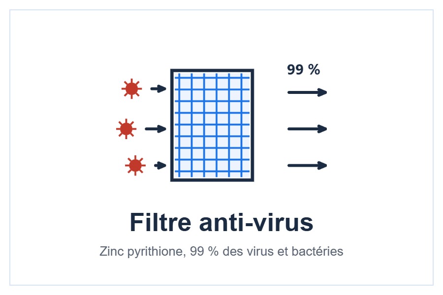 Filtre anti-virus zinc pyrithione des unités Hitachi du pack