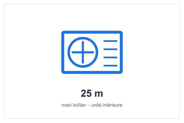 25 m maximum boîtier – unité