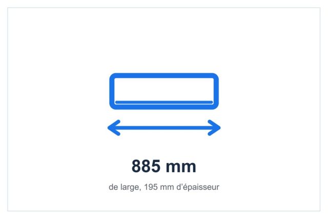 Unité intérieure MSZ-EF50VGKW de 885 mm de large