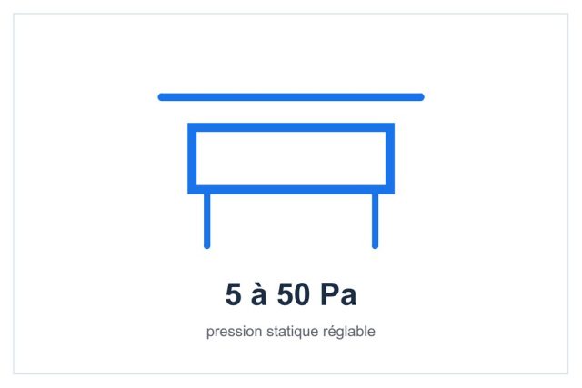 Pression statique réglable de 5 à 50 Pa