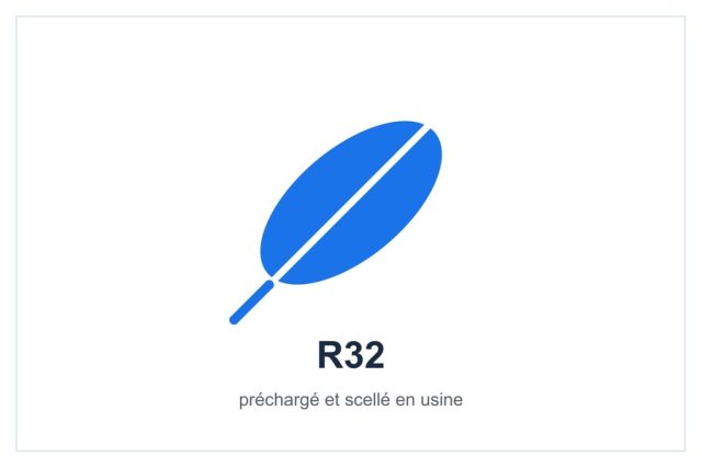 Fluide R32 préchargé en usine