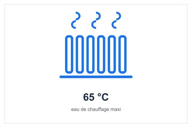 Eau de chauffage jusqu’à 65 °C