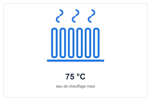 Eau de chauffage jusqu’à 75 °C