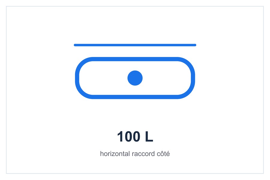 100 L horizontal raccord côté